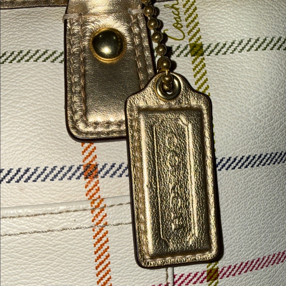 Coach Peyton Tattersal Tote, EUC - Picture 6 of 15